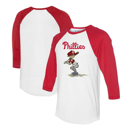 Philadelphia Phillies Tiny Turnip Women's Slugger 3/4-Sleeve Raglan T-Shirt - White/Red