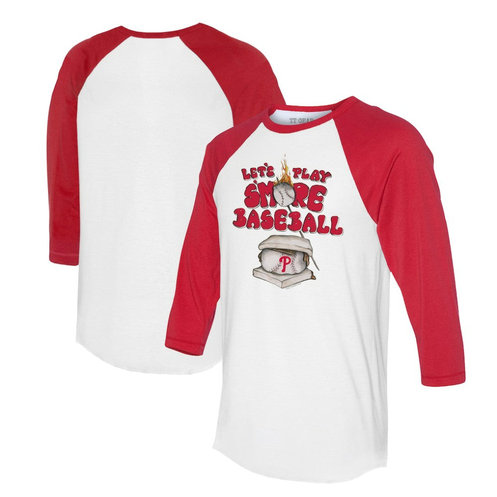Philadelphia Phillies Tiny Turnip Women's Smores 3/4-Sleeve Raglan T-Shirt - White/Red