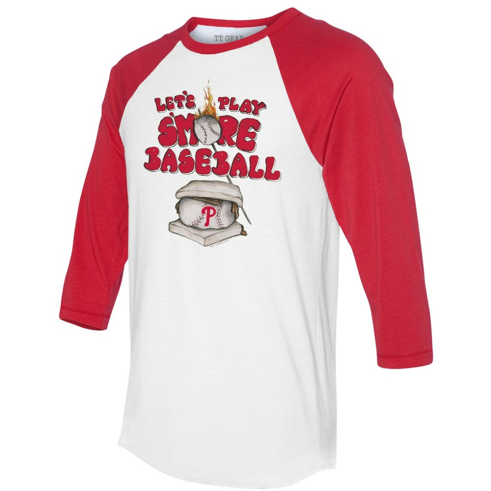 Philadelphia Phillies Tiny Turnip Women's Smores 3/4-Sleeve Raglan T-Shirt - White/Red