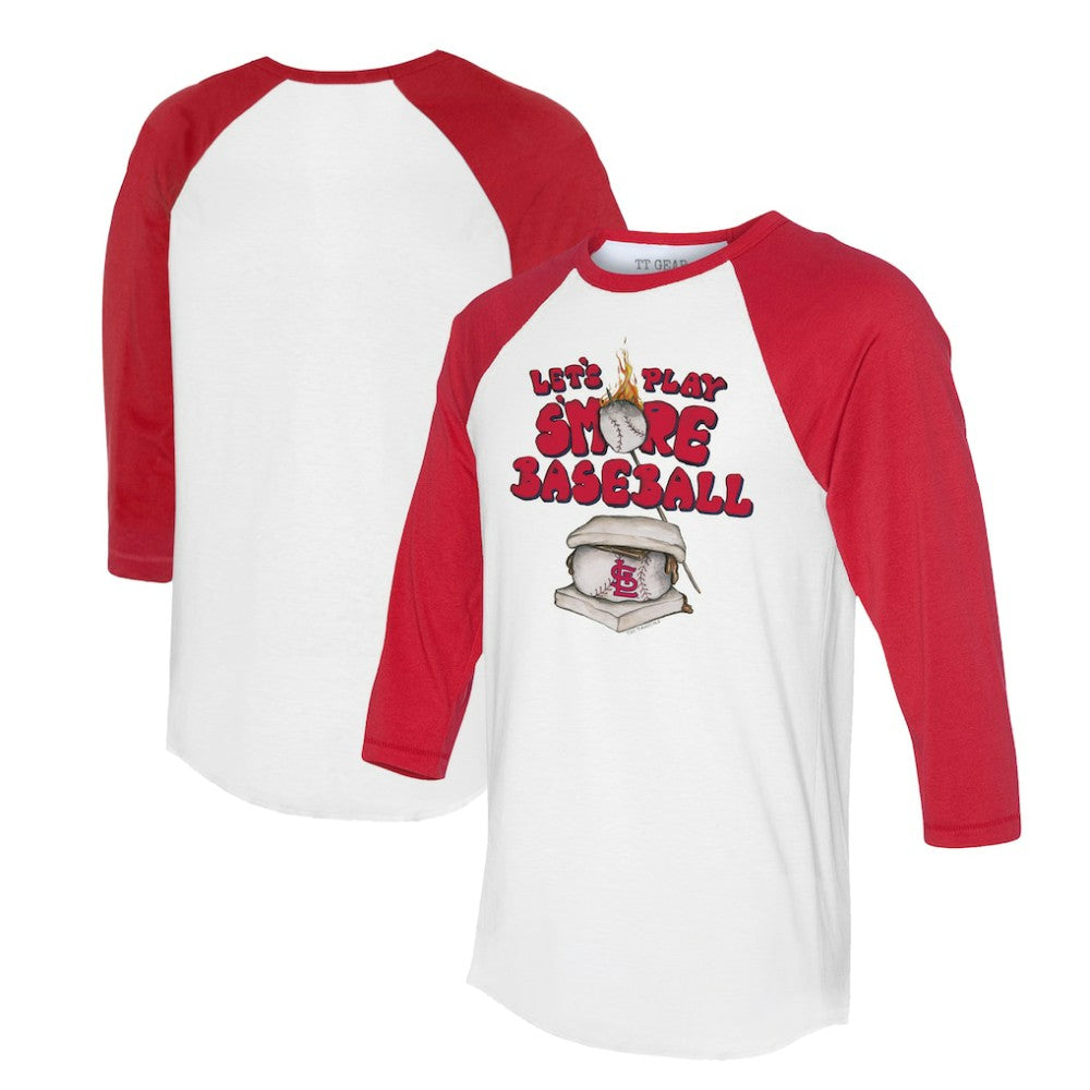St. Louis Cardinals Tiny Turnip Women's Smores 3/4-Sleeve Raglan T-Shirt - White/Red