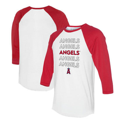 Los Angeles Angels Tiny Turnip Unisex Stacked 3/4-Sleeve Raglan T-Shirt - White/Red