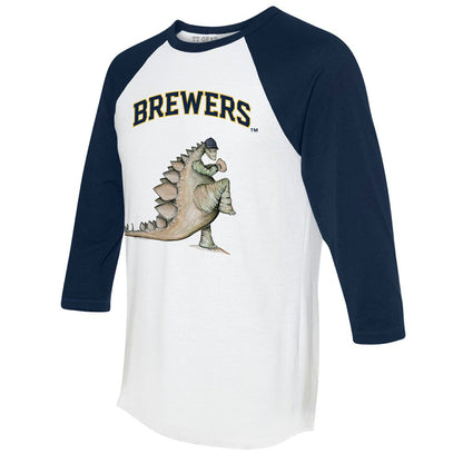 Milwaukee Brewers Tiny Turnip Unisex Stega 3/4-Sleeve Raglan T-Shirt - White/Navy