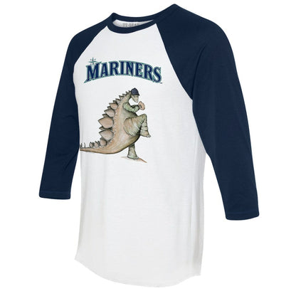 Seattle Mariners Tiny Turnip Unisex Stega 3/4-Sleeve Raglan T-Shirt - White/Navy