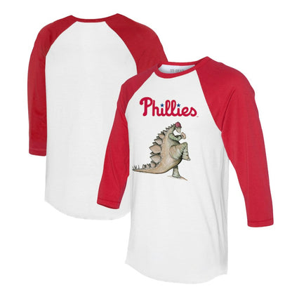 Philadelphia Phillies Tiny Turnip Unisex Stega 3/4-Sleeve Raglan T-Shirt - White/Red