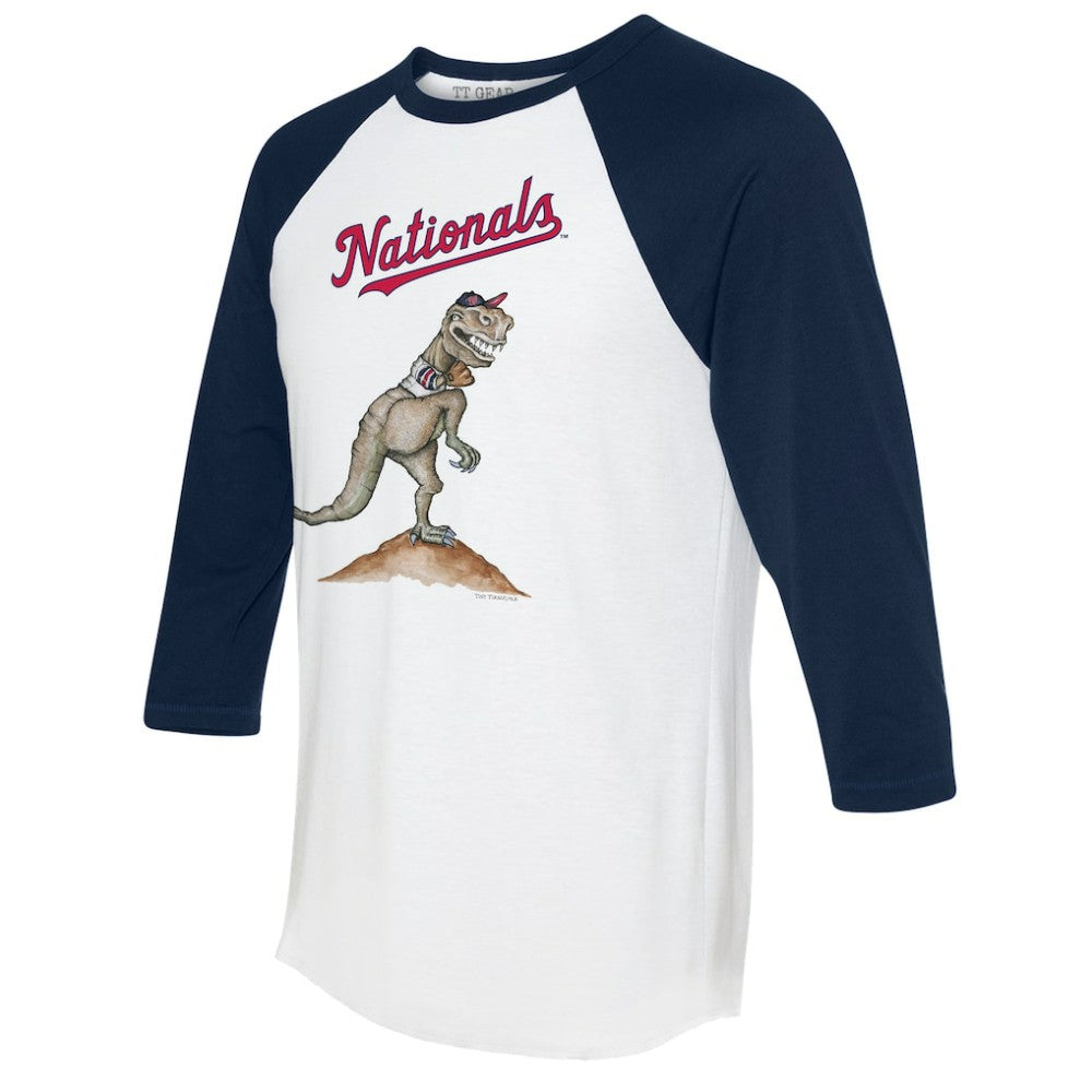 Washington Nationals Tiny Turnip Unisex TT Rex 3/4-Sleeve Raglan T-Shirt - White/Navy