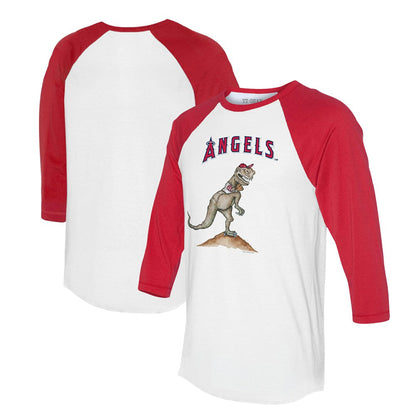 Los Angeles Angels Tiny Turnip Unisex TT Rex 3/4-Sleeve Raglan T-Shirt - White/Red