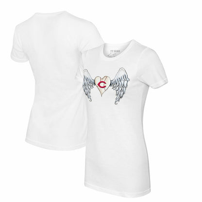Cincinnati Reds Tiny Turnip Women's Angel Wings T-Shirt - White