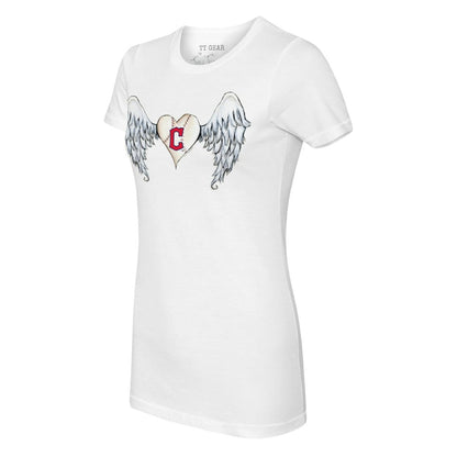 Cleveland Guardians Tiny Turnip Women's Angel Wings T-Shirt - White
