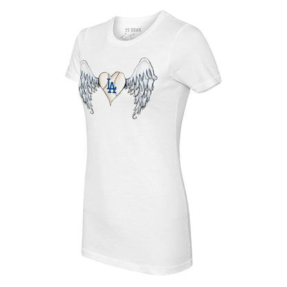 Los Angeles Dodgers Tiny Turnip Women's Angel Wings T-Shirt - White