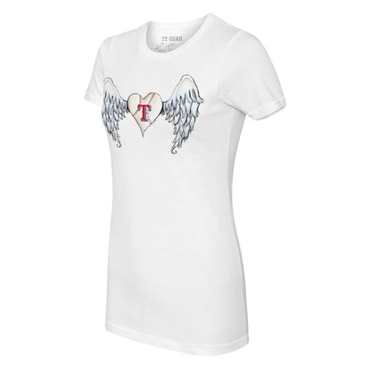 Texas Rangers Tiny Turnip Women's Angel Wings T-Shirt - White