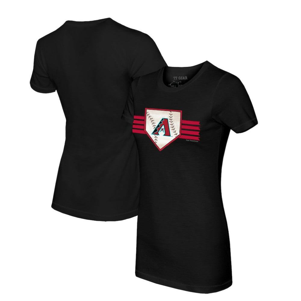 Arizona Diamondbacks Tiny Turnip Women's Base Stripe T-Shirt - Black