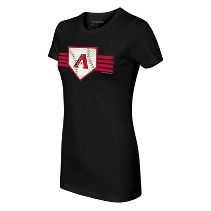 Arizona Diamondbacks Tiny Turnip Women's Base Stripe T-Shirt - Black