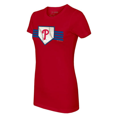 Philadelphia Phillies Tiny Turnip Women's Base Stripe T-Shirt - Red