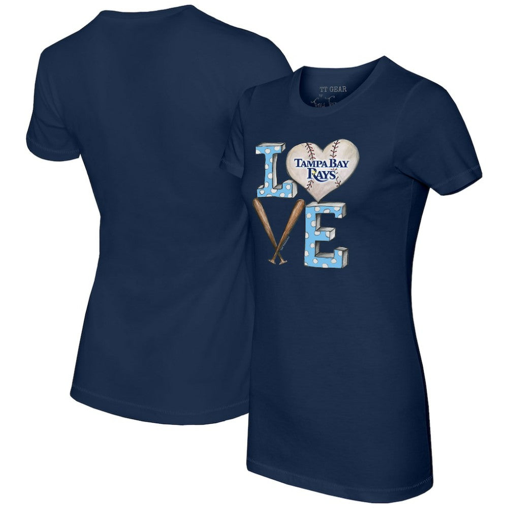 Tampa Bay Rays Tiny Turnip Women's Baseball Love T-Shirt - Navy