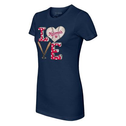 Washington Nationals Tiny Turnip Women's Baseball Love T-Shirt - Navy