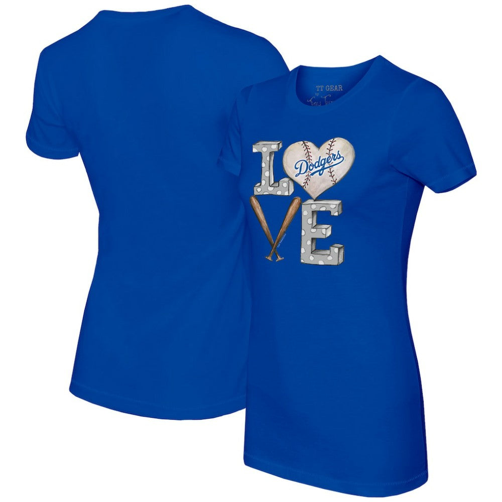 Los Angeles Dodgers Tiny Turnip Women's Baseball Love T-Shirt - Royal