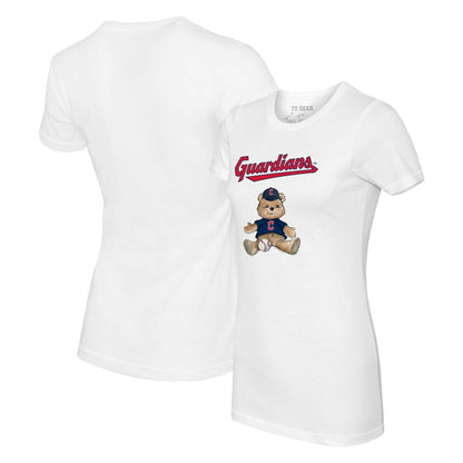 Cleveland Guardians Tiny Turnip Women's Teddy Boy T-Shirt - White