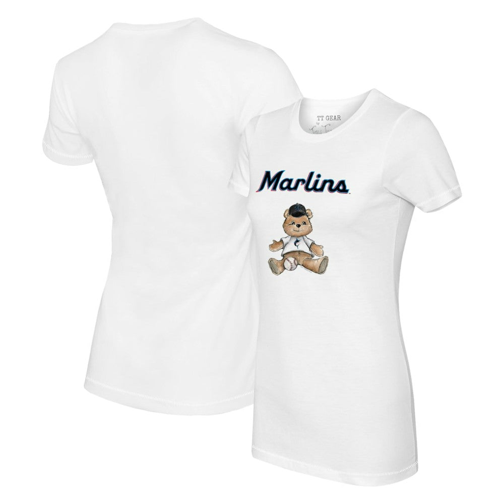 Miami Marlins Tiny Turnip Women's Teddy Boy T-Shirt - White