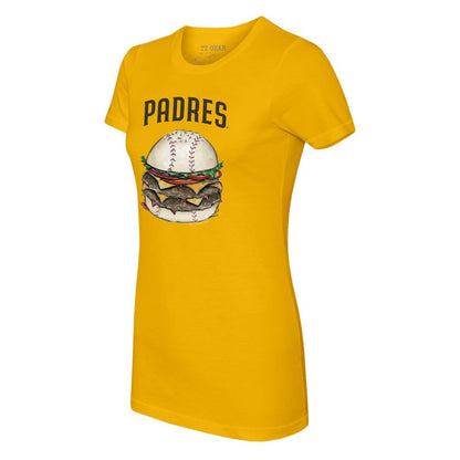 San Diego Padres Tiny Turnip Women's Burger T-Shirt - Gold
