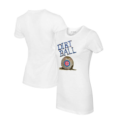 Chicago Cubs Tiny Turnip Women's Dirt Ball T-Shirt - White