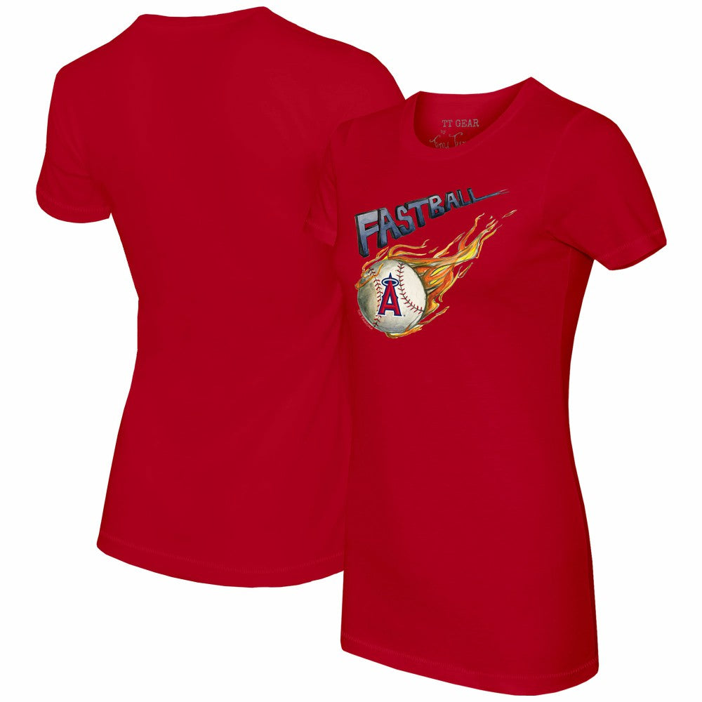 Los Angeles Angels Tiny Turnip Women's Fastball T-Shirt - Red