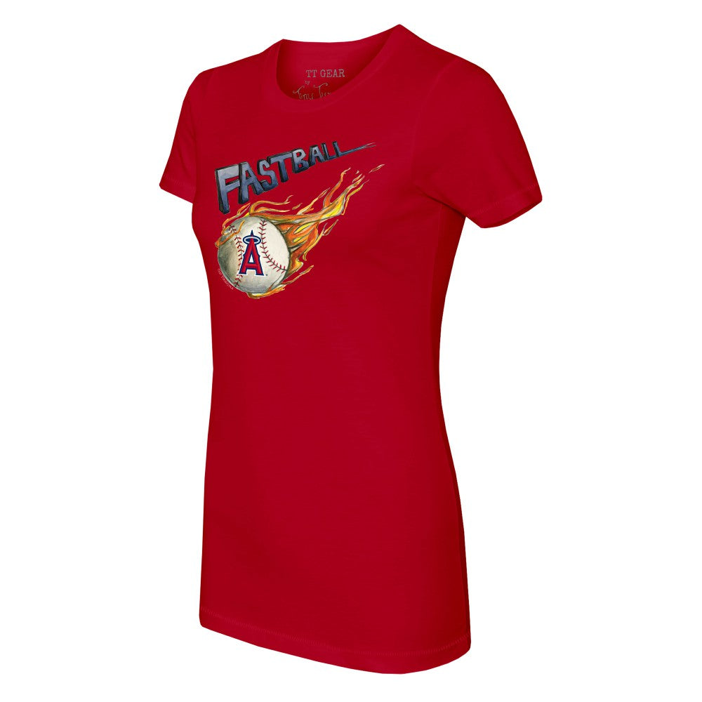 Los Angeles Angels Tiny Turnip Women's Fastball T-Shirt - Red