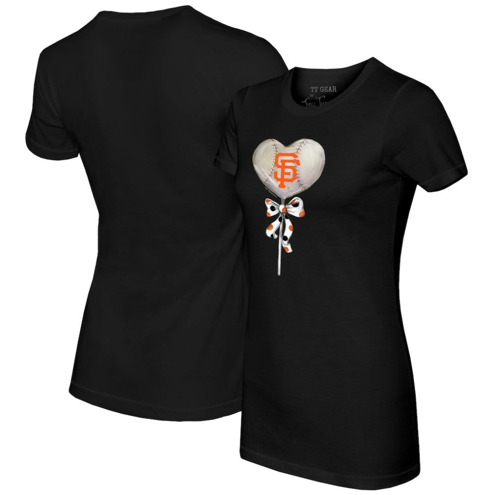 San Francisco Giants Tiny Turnip Women's Heart Lolly T-Shirt - Black
