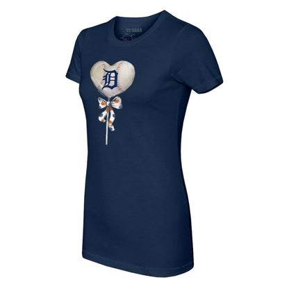 Detroit Tigers Tiny Turnip Women's Heart Lolly T-Shirt - Navy
