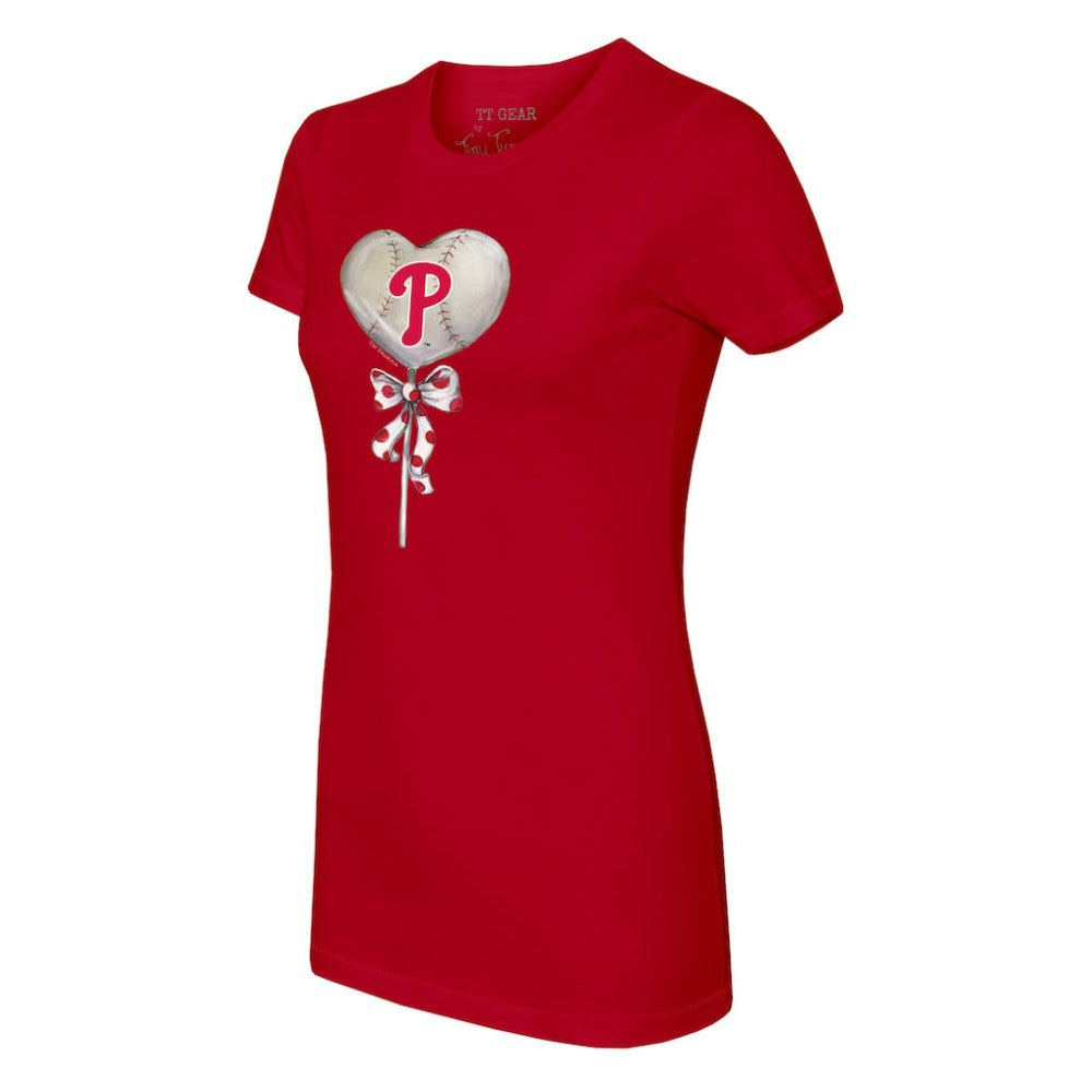 Philadelphia Phillies Tiny Turnip Women's Heart Lolly T-Shirt - Red
