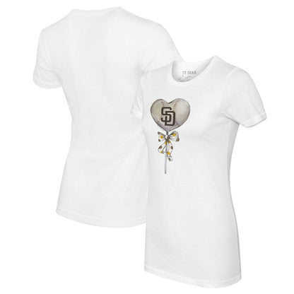 San Diego Padres Tiny Turnip Women's Heart Lolly T-Shirt - White
