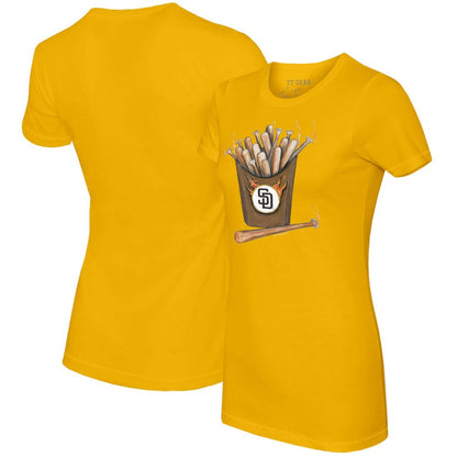 San Diego Padres Tiny Turnip Women's Hot Bats T-Shirt - Gold