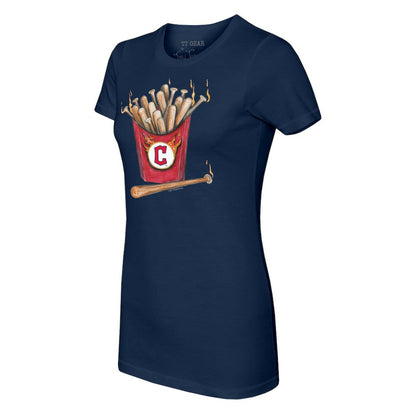 Cleveland Guardians Tiny Turnip Women's Hot Bats T-Shirt - Navy