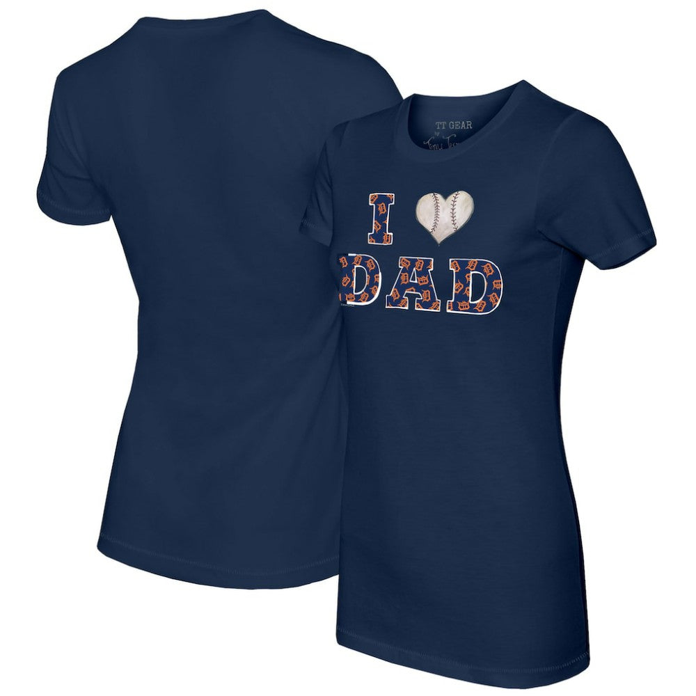 Detroit Tigers Tiny Turnip Women's I Love Dad T-Shirt - Navy