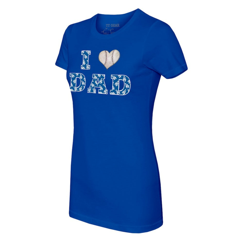 Los Angeles Dodgers Tiny Turnip Women's I Love Dad T-Shirt - Royal