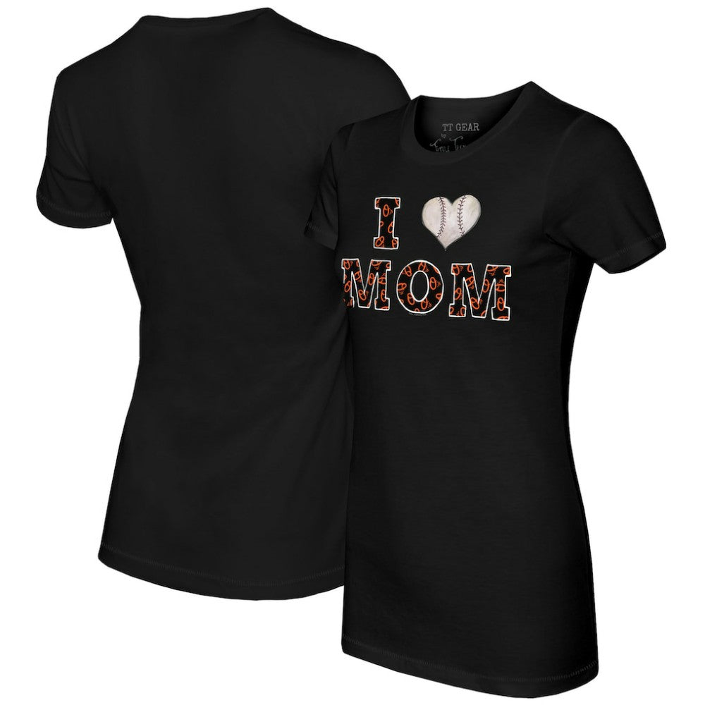 Baltimore Orioles Tiny Turnip Women's I Love Mom T-Shirt - Black