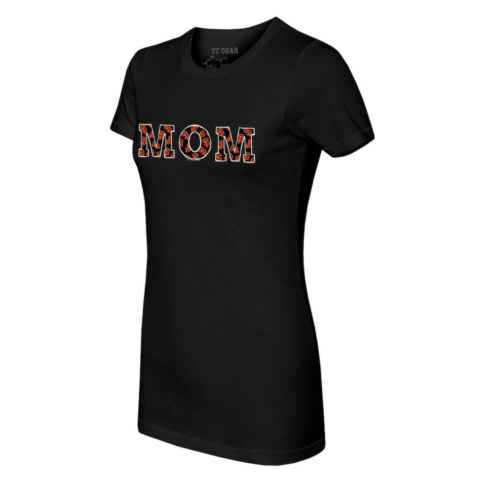 San Francisco Giants Tiny Turnip Women's Logo Mom T-Shirt - Black