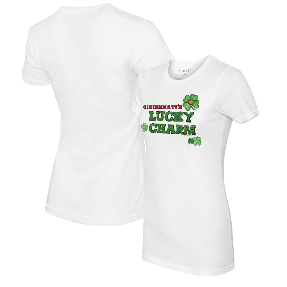 Cincinnati Reds Tiny Turnip Women's Lucky Charm T-Shirt - White