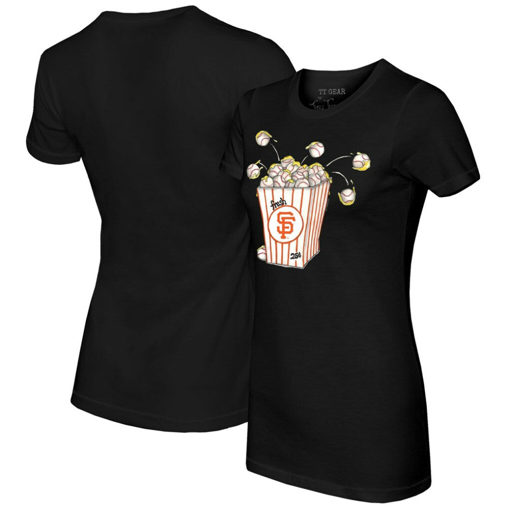 San Francisco Giants Tiny Turnip Women's Popcorn T-Shirt - Black