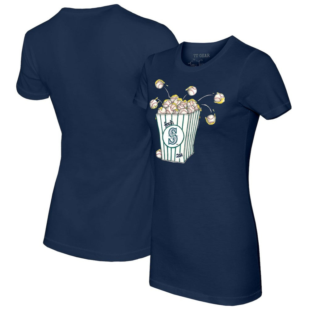 Seattle Mariners Tiny Turnip Women's Popcorn T-Shirt - Navy