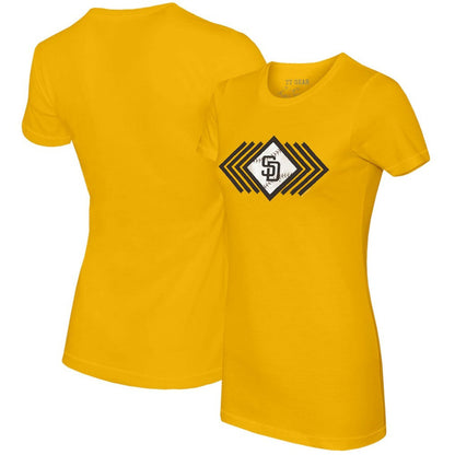 San Diego Padres Tiny Turnip Women's Prism Arrows T-Shirt - Gold