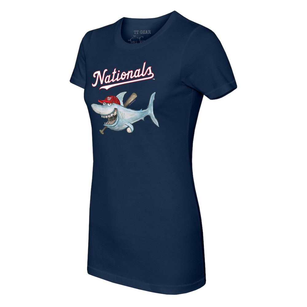 Washington Nationals Tiny Turnip Women's Shark T-Shirt - Navy
