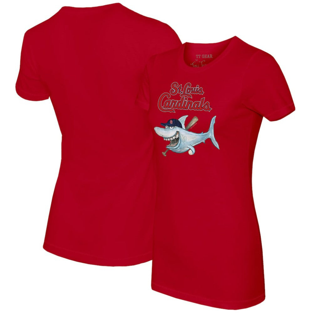 St. Louis Cardinals Tiny Turnip Women's Shark T-Shirt - Red