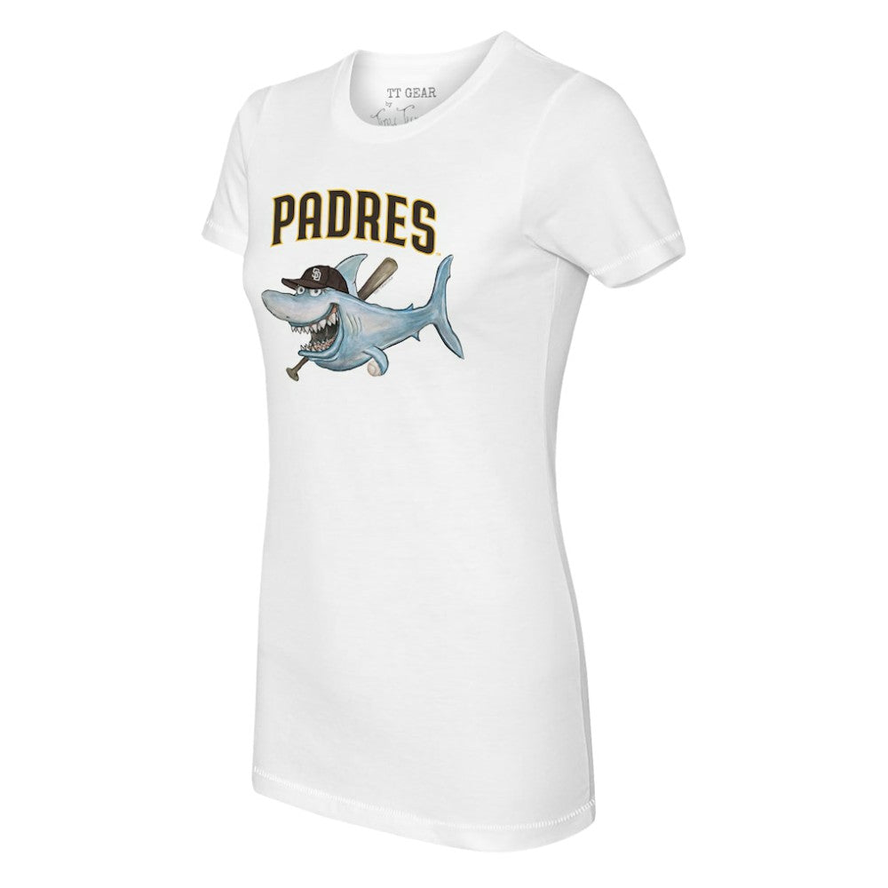 San Diego Padres Tiny Turnip Women's Shark Logo T-Shirt - White