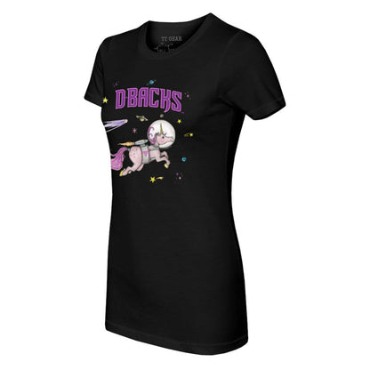 Arizona Diamondbacks Tiny Turnip Women's Space Unicorn T-Shirt - Black