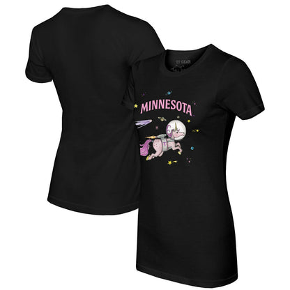 Minnesota Twins Tiny Turnip Women's Space Unicorn T-Shirt - Black