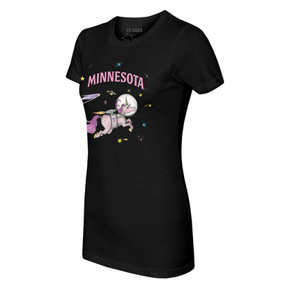 Minnesota Twins Tiny Turnip Women's Space Unicorn T-Shirt - Black