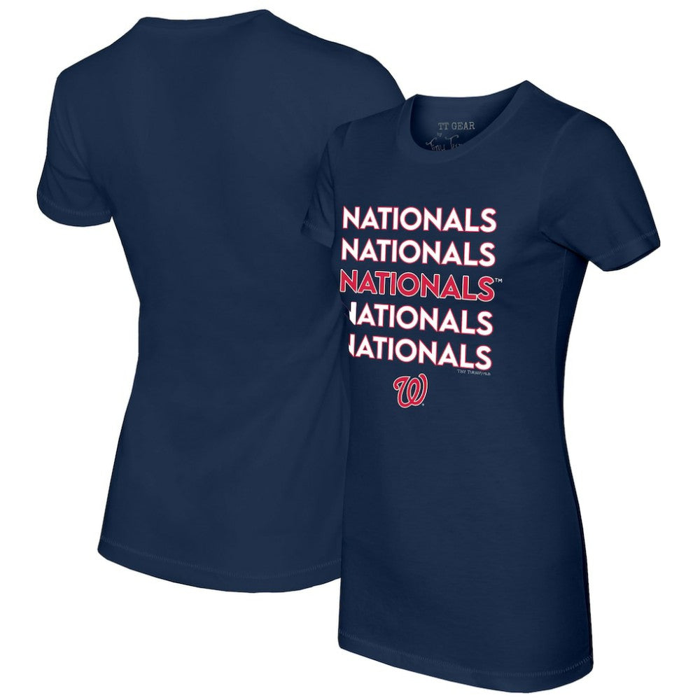 Washington Nationals Tiny Turnip Women's Stacked T-Shirt - Navy