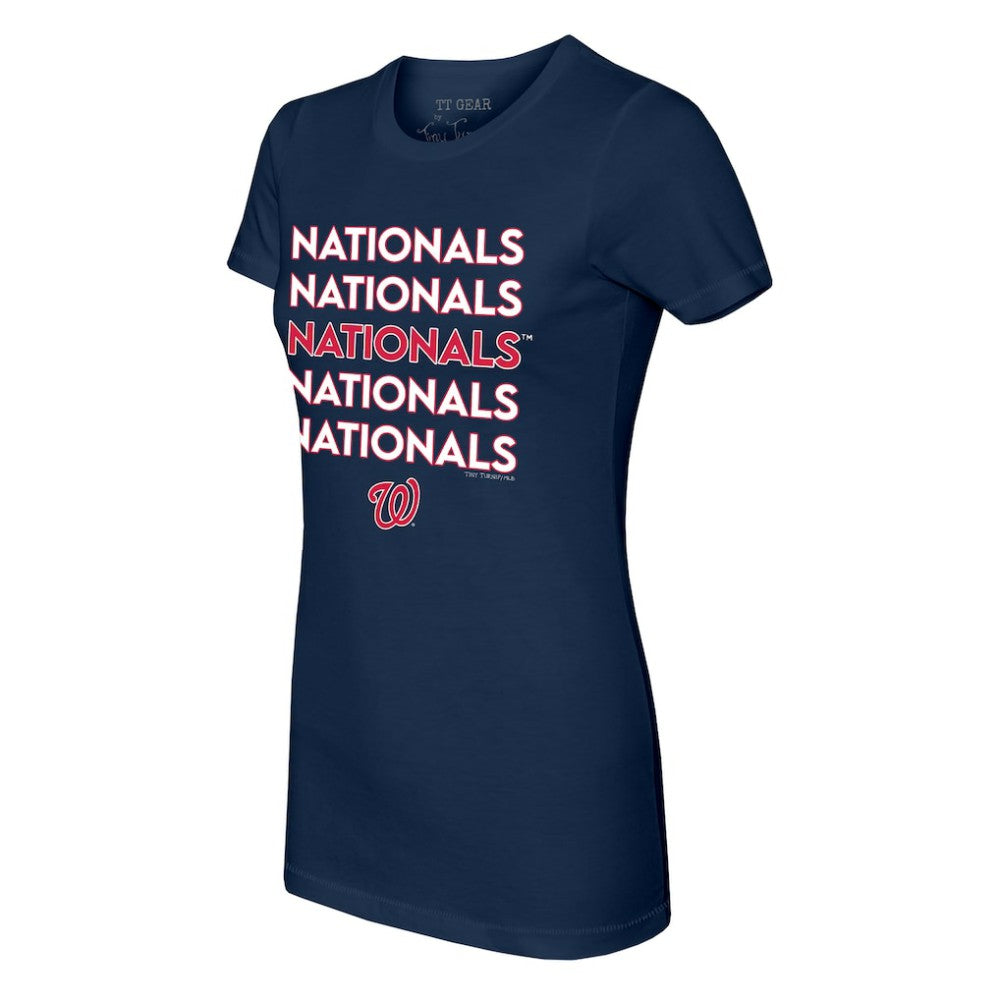 Washington Nationals Tiny Turnip Women's Stacked T-Shirt - Navy