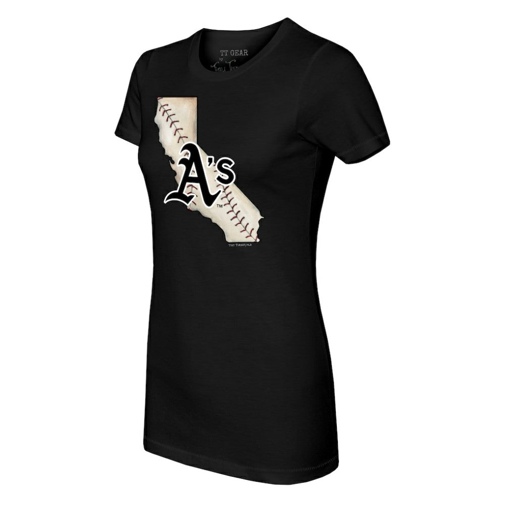 Athletics Tiny Turnip Women's State Outline T-Shirt - Black