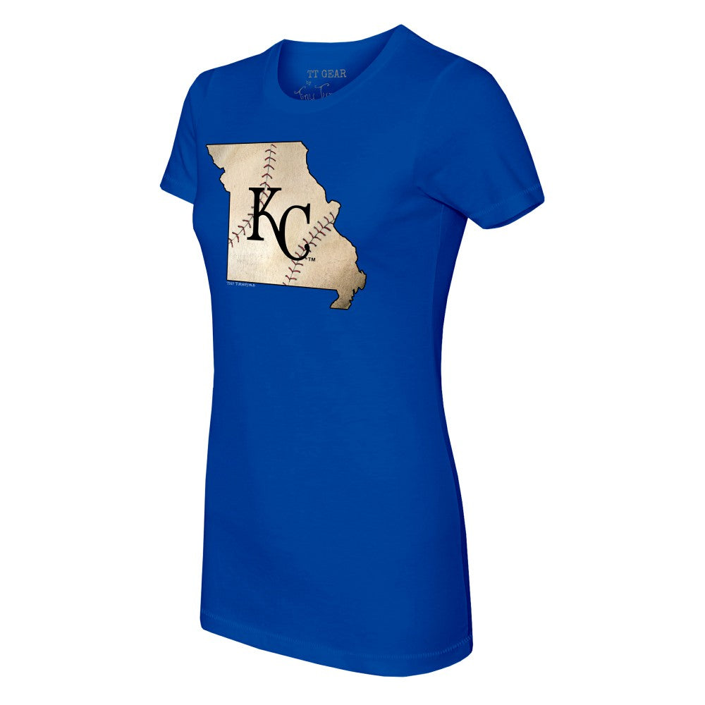 Kansas City Royals Tiny Turnip Women's State Outline T-Shirt - Royal